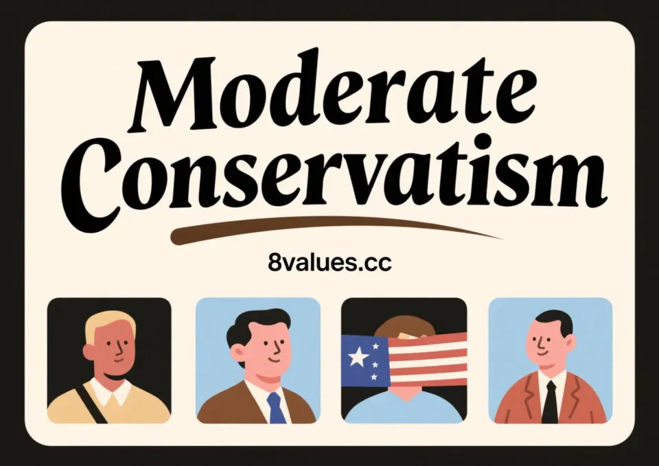 Gemäßigter Konservatismus | 8 Valvalues Interpretation der ideologischen Ideologie politischer Tests